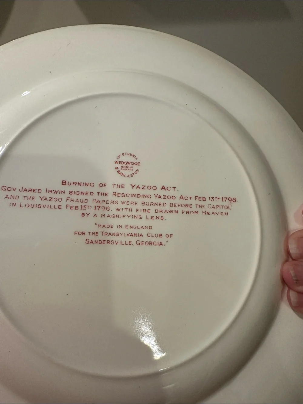 Wedgwood Georgia Historical Plates